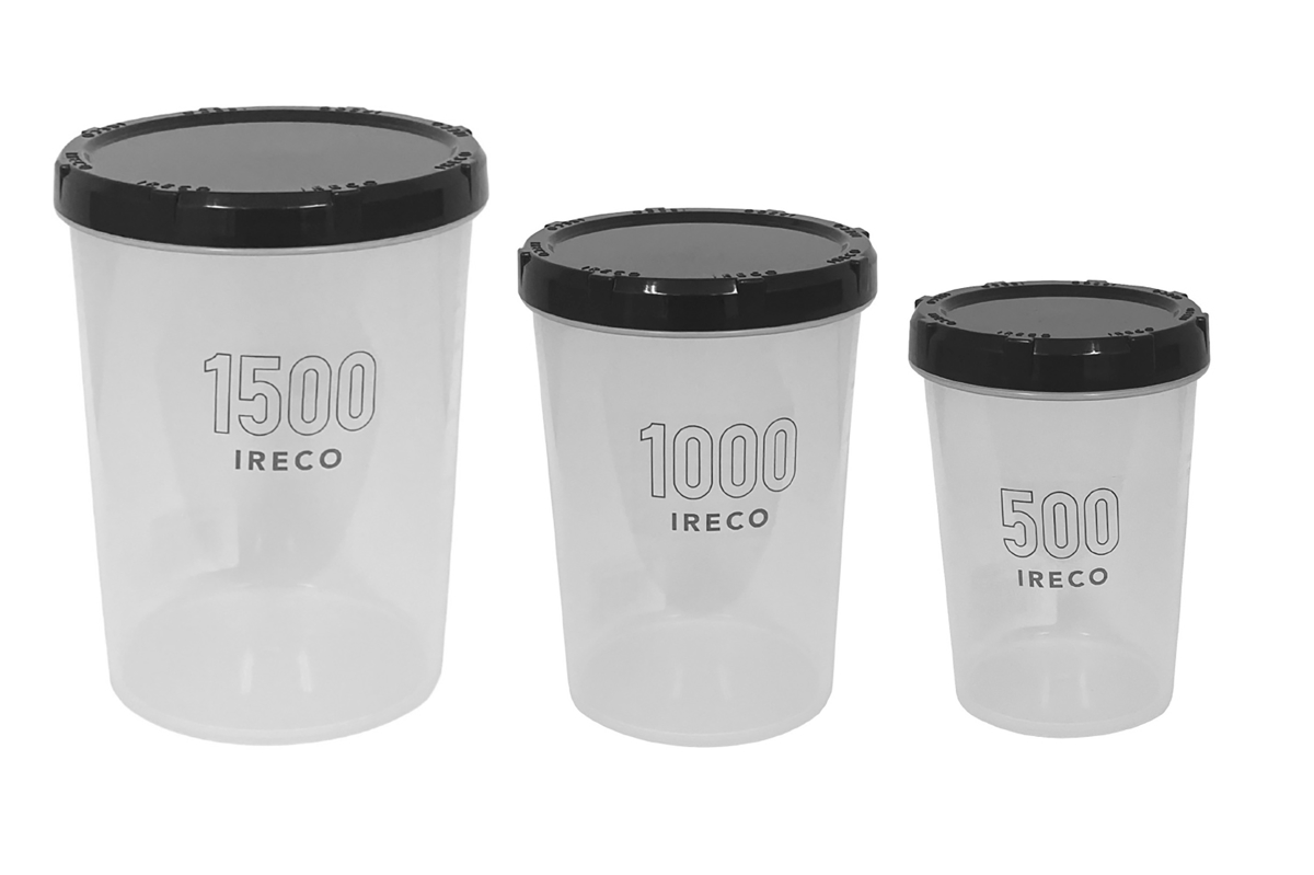 保存容器 IRECO 食品保存容器 Sサイズ 500ml ( キャニスター プラスチック容器 フードストッカー 日本製 丸型 深型 BPAフリー 保存 密閉 半透明 耐久性 液体 漏れにくい スクリューキャップ 0.5L 省スペース )