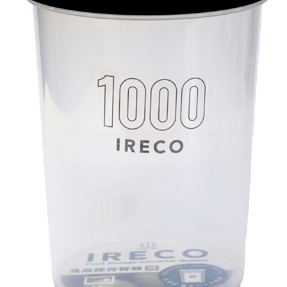 保存容器 IRECO 食品保存容器 Mサイズ 1L ( キャニスター プラスチック容器 フードストッカー 日本製 丸型 深型 BPAフリー 保存 密閉 半透明 耐久性 液体 漏れにくい スクリューキャップ 1000ml 省スペース )