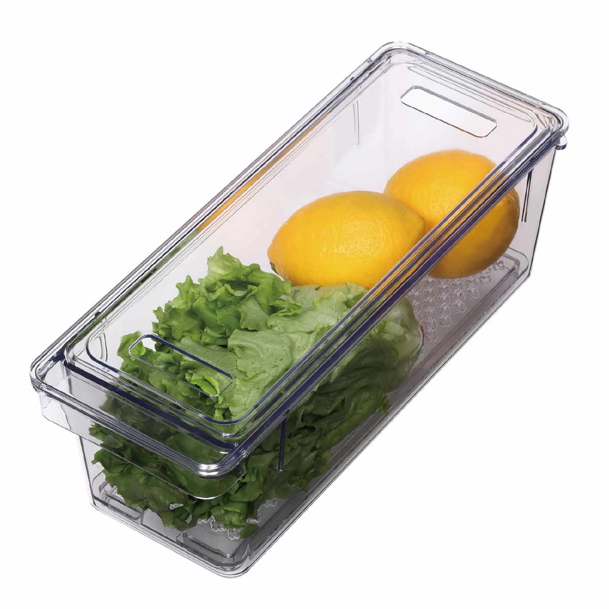 保存容器 すのこ付き 透明 野菜保存容器 Mサイズ ( 冷蔵庫収納 冷蔵庫 収納ケース トレー 深型 日本製 BPAフリー 蓋付き スタッキング 食品保存 水切り ストッカー 冷蔵室 野菜室 整理 すのこ 中が見える プラスチック )