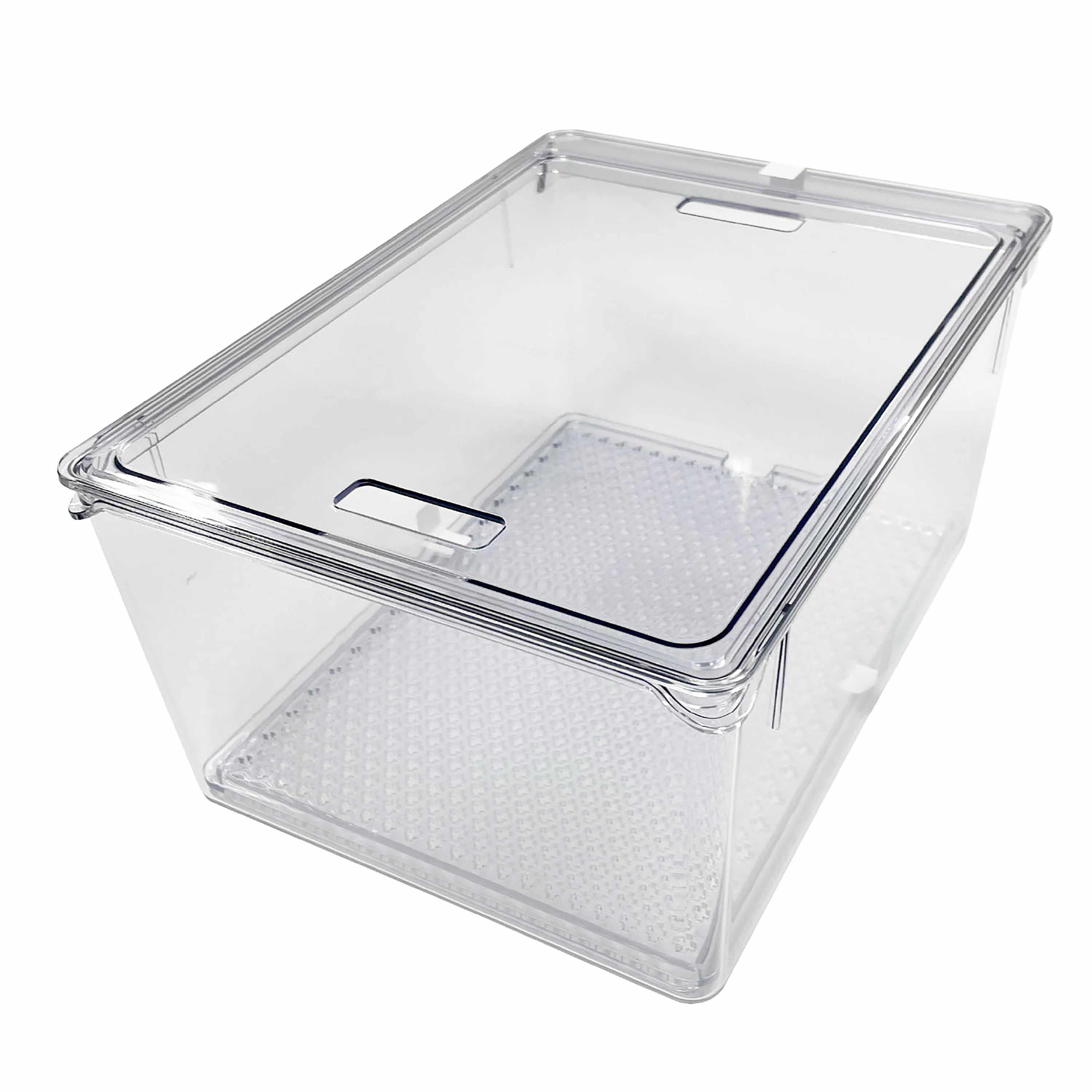 保存容器 すのこ付き 透明 野菜保存容器 Lサイズ ( 冷蔵庫収納 冷蔵庫 収納ケース トレー 深型 日本製 BPAフリー 蓋付き スタッキング 食品保存 水切り ストッカー 冷蔵室 野菜室 整理 すのこ 中が見える プラスチック )