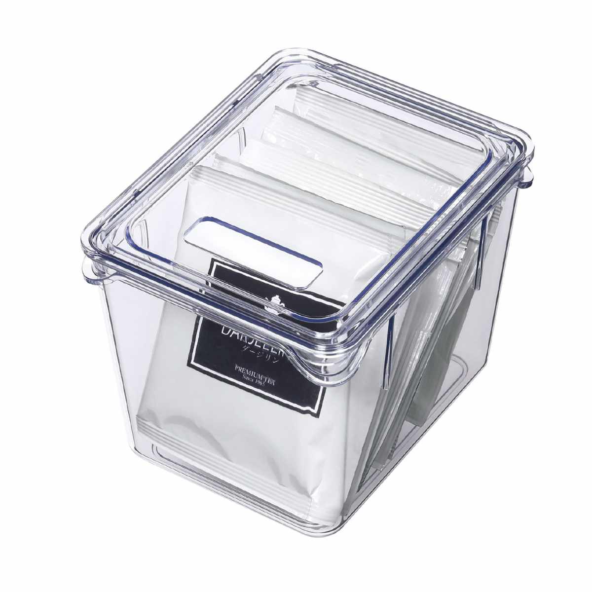 保存容器 透明保存容器 Sサイズ ( キッチン 収納ケース ストッカー 食品保存 トレー 深型 日本製 BPAフリー 蓋付き 冷蔵庫収納 冷蔵庫 スタッキング 乾物 整理 中が見える プラスチック パントリー 棚 小物収納 )