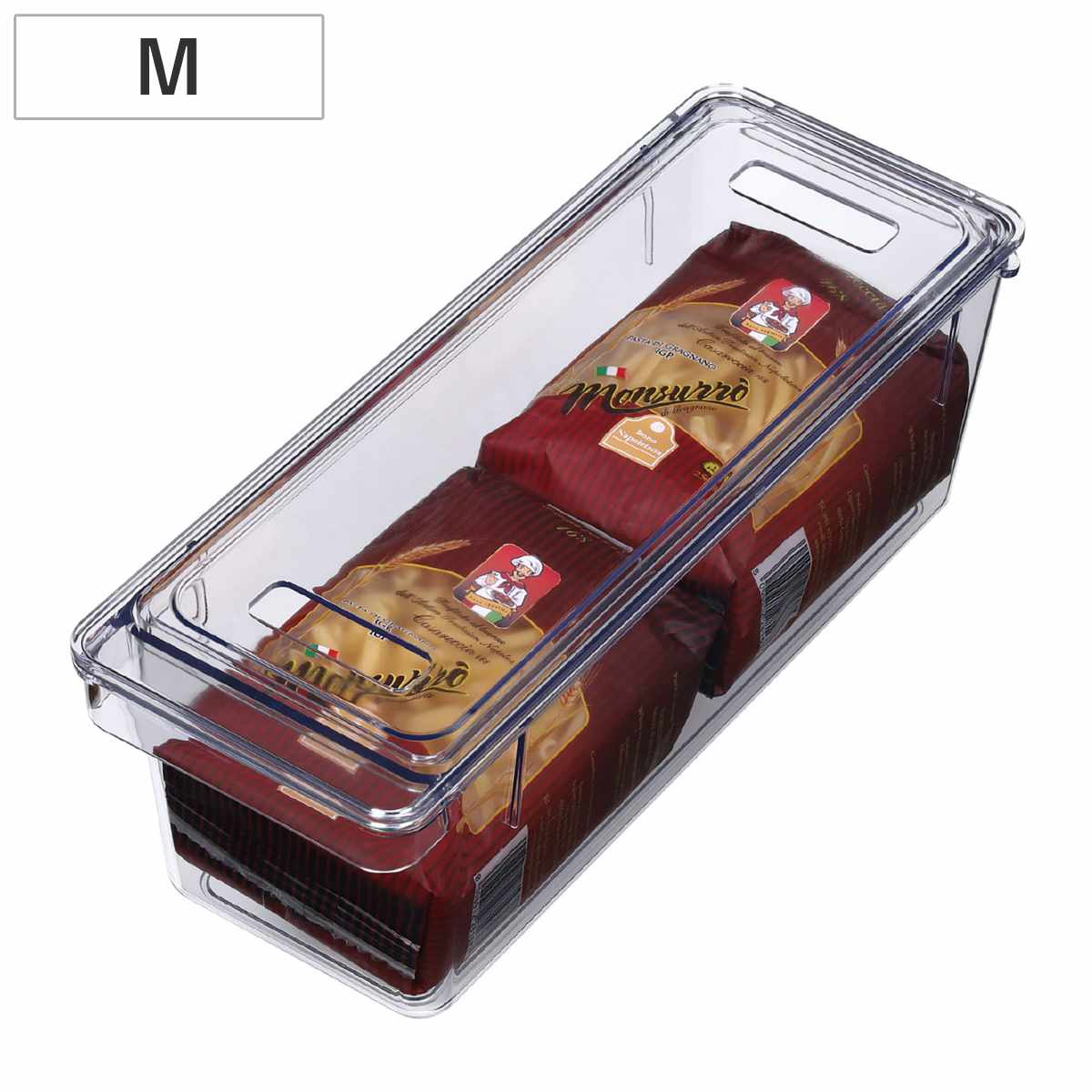 保存容器 透明保存容器 Mサイズ （ キッチン 収納ケース ストッカー 食品保存 トレー 深型 日本製 BPAフリー 蓋付き 冷蔵庫収納 冷蔵庫 スタッキング 乾物 整理 中が見える プラスチック パントリー 棚 小物収納 ）