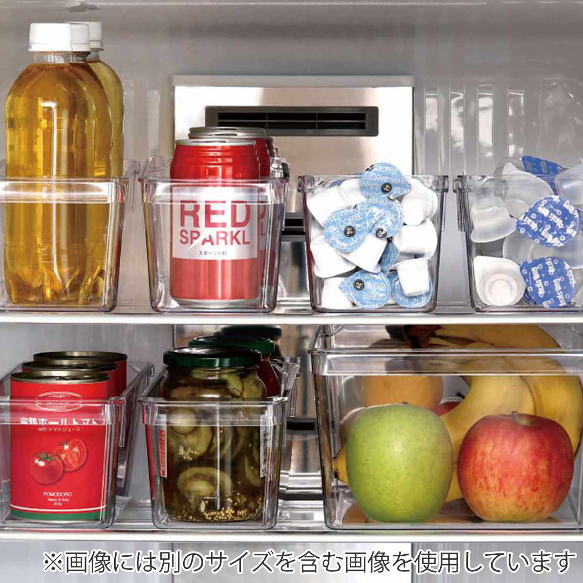 キッチン収納 クリアトレー Sサイズ ( 冷蔵庫収納 冷蔵庫 キッチン 収納ケース トレー 透明 深型 日本製 BPAフリー 小物収納 食品保存 ストッカー 冷蔵室 野菜室 パントリー 整理 中が見える プラスチック カフェスペース 棚 )