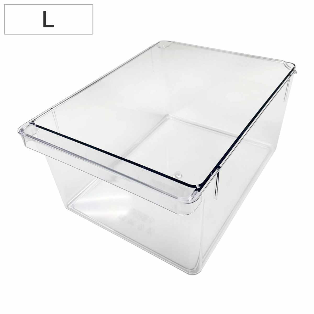 キッチン収納 クリアトレー Lサイズ （ 冷蔵庫収納 冷蔵庫 キッチン 収納ケース トレー 透明 深型 日本製 BPAフリー 小物収納 食品保存 ストッカー 冷蔵室 野菜室 パントリー 整理 中が見える プラスチック 缶詰 缶 棚 ）