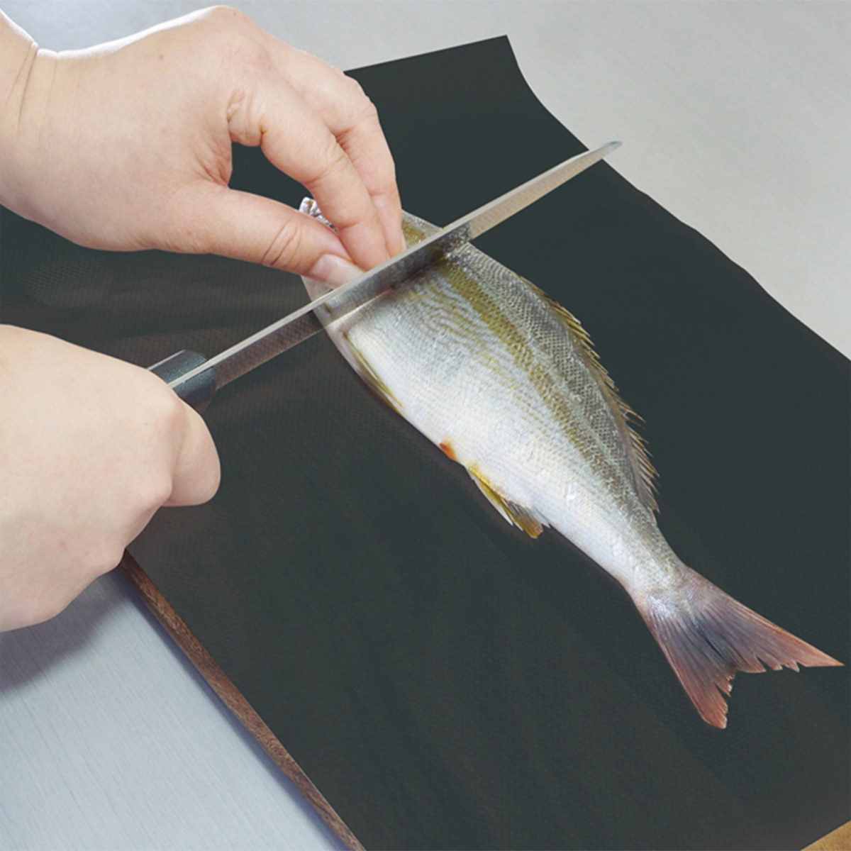 まな板シート 24cm×3m ブラック CUTTING ( まな板 まないた シート 使い捨て ロール カッティング ロールタイプ カッター付き まな板が汚れない 衛生的 におい 汚れ 防止 滑り止め キッチン 便利 黒 )