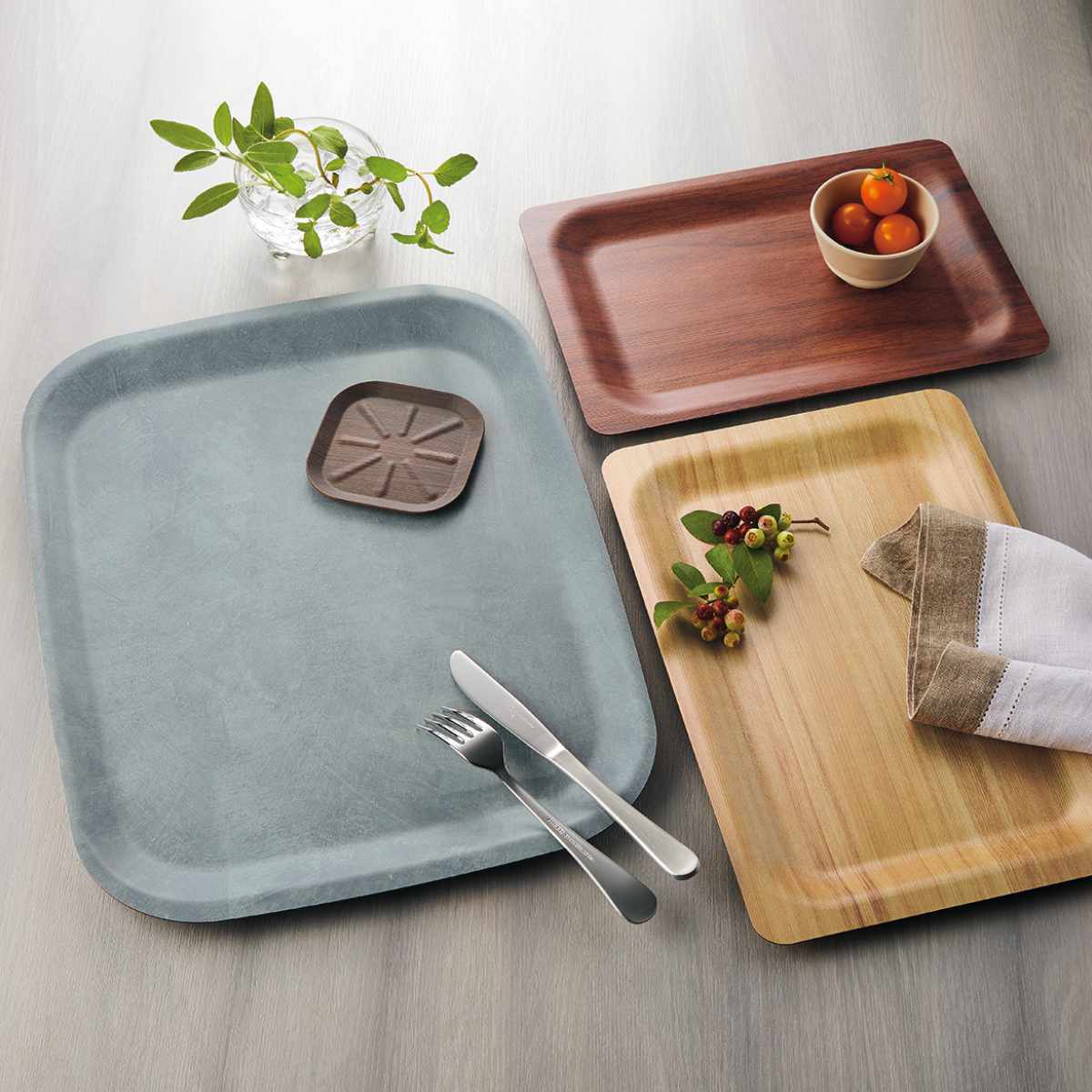 トレー 35cm 長角 NOSトレー ラミネウェア ( 日本製 滑り止め加工 紙 樹脂 角型 環境にやさしい トレイ お盆 おぼん 長方形 おしゃれ シンプル ナチュラル すべり止め 木目調 エコ テーブルウェア キッチン雑貨 キッチン用品 ) 【ライトオーク】 ライトオーク