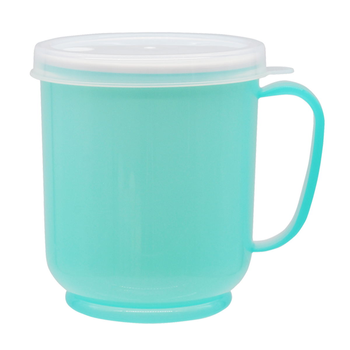 コップ フタ付 クリーミーコップ 持ち手付き 300ml 日本製 ( 軽量 プラスチック製 ふた付き 握りやすい お手入れ簡単 パステルカラー ストロー 介護 カップ 安心 ) 【ブルー】 ブルー