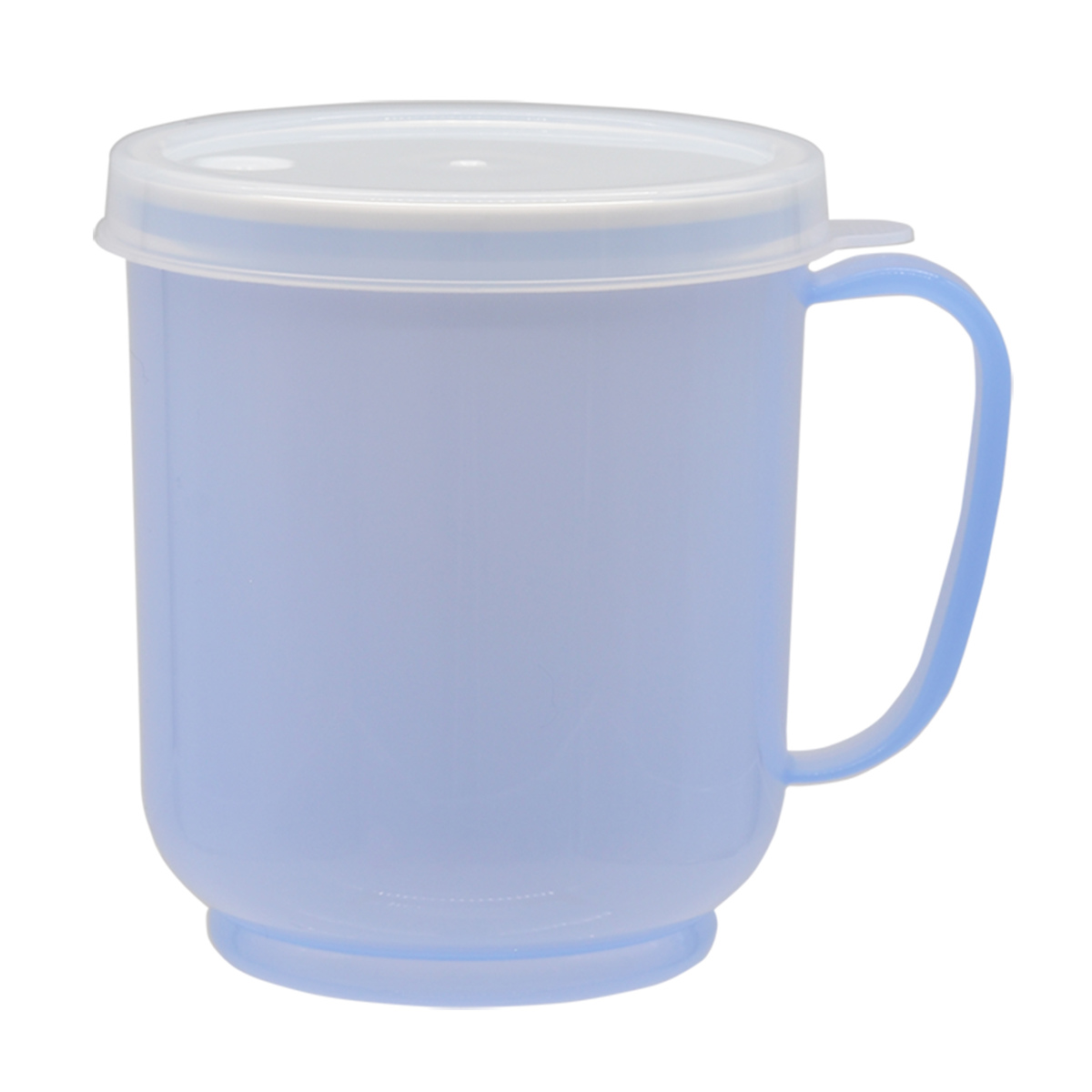 コップ フタ付 クリーミーコップ 持ち手付き 300ml 日本製 ( 軽量 プラスチック製 ふた付き 握りやすい お手入れ簡単 パステルカラー ストロー 介護 カップ 安心 ) 【ブルー】 ブルー