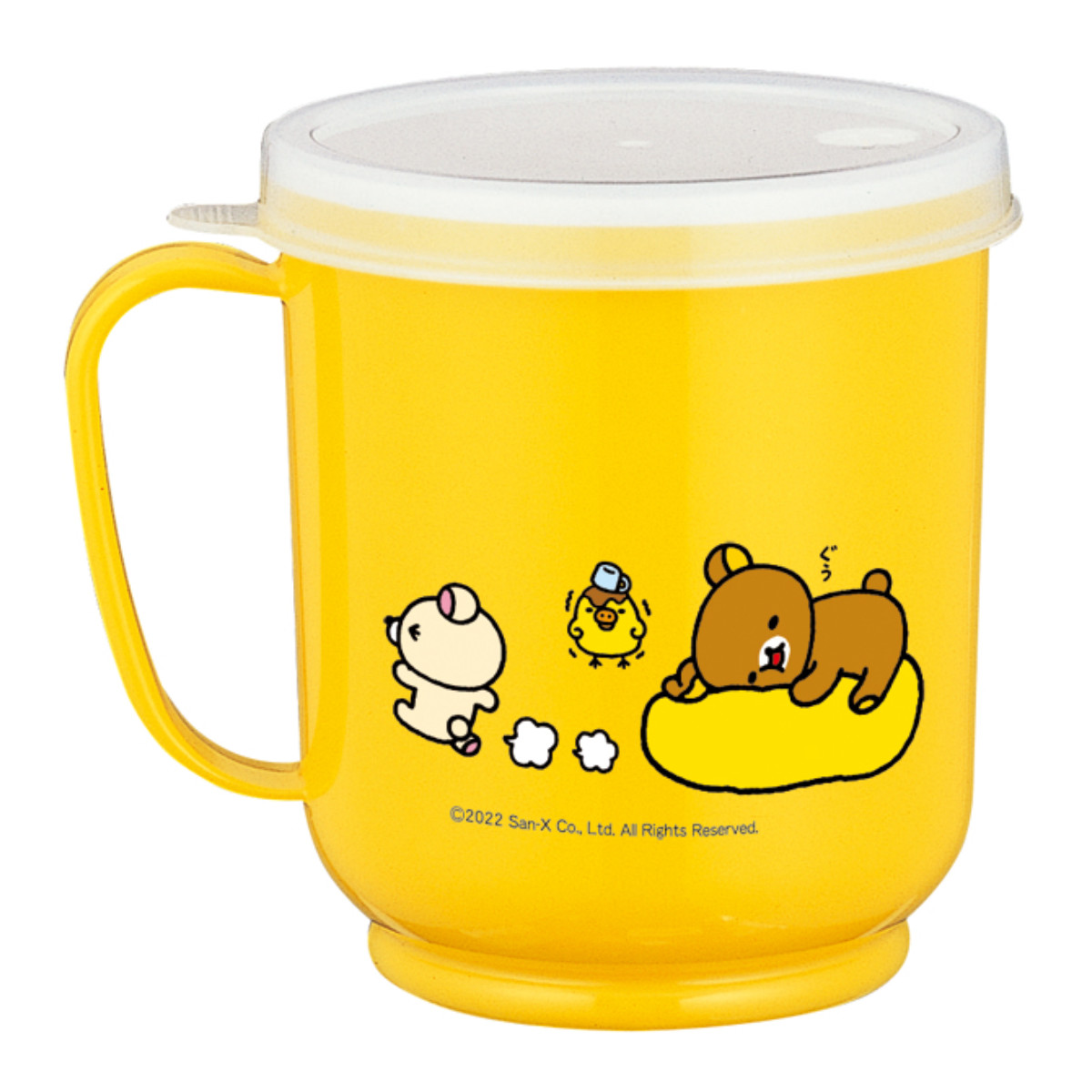 コップ 300ml 蓋付カラーコップ リラックマ ( 日本製 キャラクター かわいい マグ マグカップ 蓋付き ストロー穴付き カップ ふた付き フタ ストローマグ 子ども 子供 キッズ 入院 介護 ) 【ピンク】 ピンク