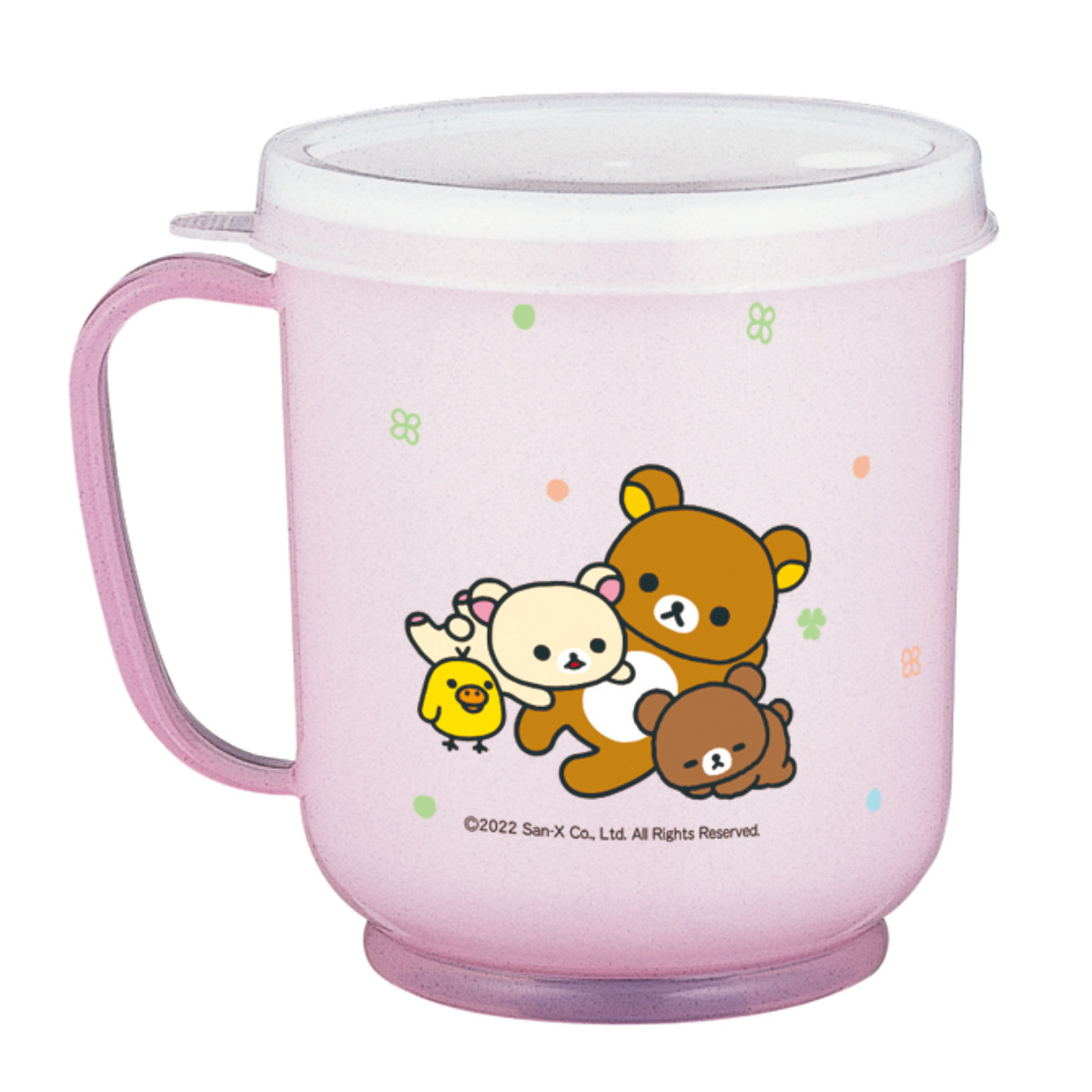コップ 300ml 蓋付カラーコップ リラックマ ( 日本製 キャラクター かわいい マグ マグカップ 蓋付き ストロー穴付き カップ ふた付き フタ ストローマグ 子ども 子供 キッズ 入院 介護 ) 【ピンク】 ピンク