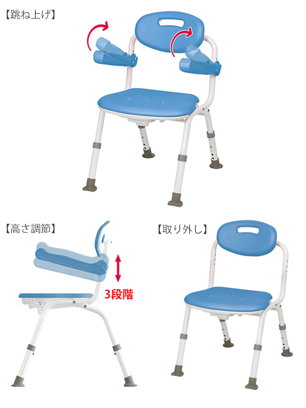 エントリー＆購入で全品マイル4倍】 シャワーチェア 背付 肘かけ付 防