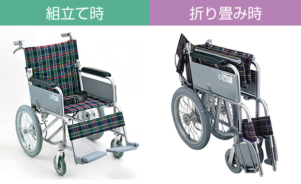 介助用車いす 介助式 背折れタイプ 座面幅42cm テイコブ ハンドブレーキ付 （ 車椅子 車イス 介護 介助用車椅子 背折れ ブレーキ アルミ  折り畳み コンパクト 折りたたみ 小回り 介助 シルバー 福祉器具 けが ）