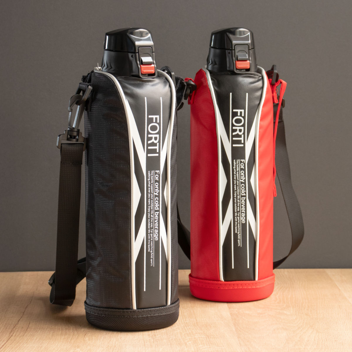 水筒 直飲み 1.5L カバー付 NEWフォルティ 保冷専用 ( ダイレクトボトル ステンレスボトル 保冷 すいとう ボトル スポーツボトル ステンレス製 カバー付き 子供 キッズ ) 【レッド】 レッド