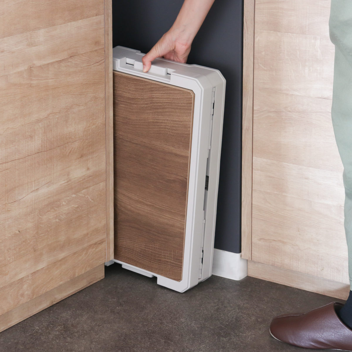 天板付コンテナボックス S 収納ボックス ( 収納ケース 収納 ボックス 前開き 折りたたみコンテナ コンパクト 積み重ね ふた付き 天板付き 取り外し テーブル スタッキング プラスチック ストッカー アウトドア ) 【ブラウン】 ブラウン