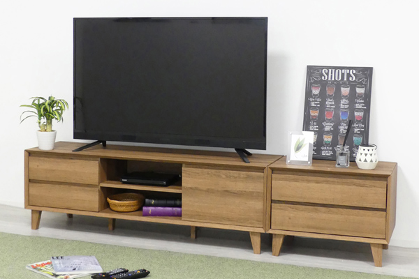 テレビ台 ローボード オーク調 シンプルデザイン 幅140cm （ テレビ