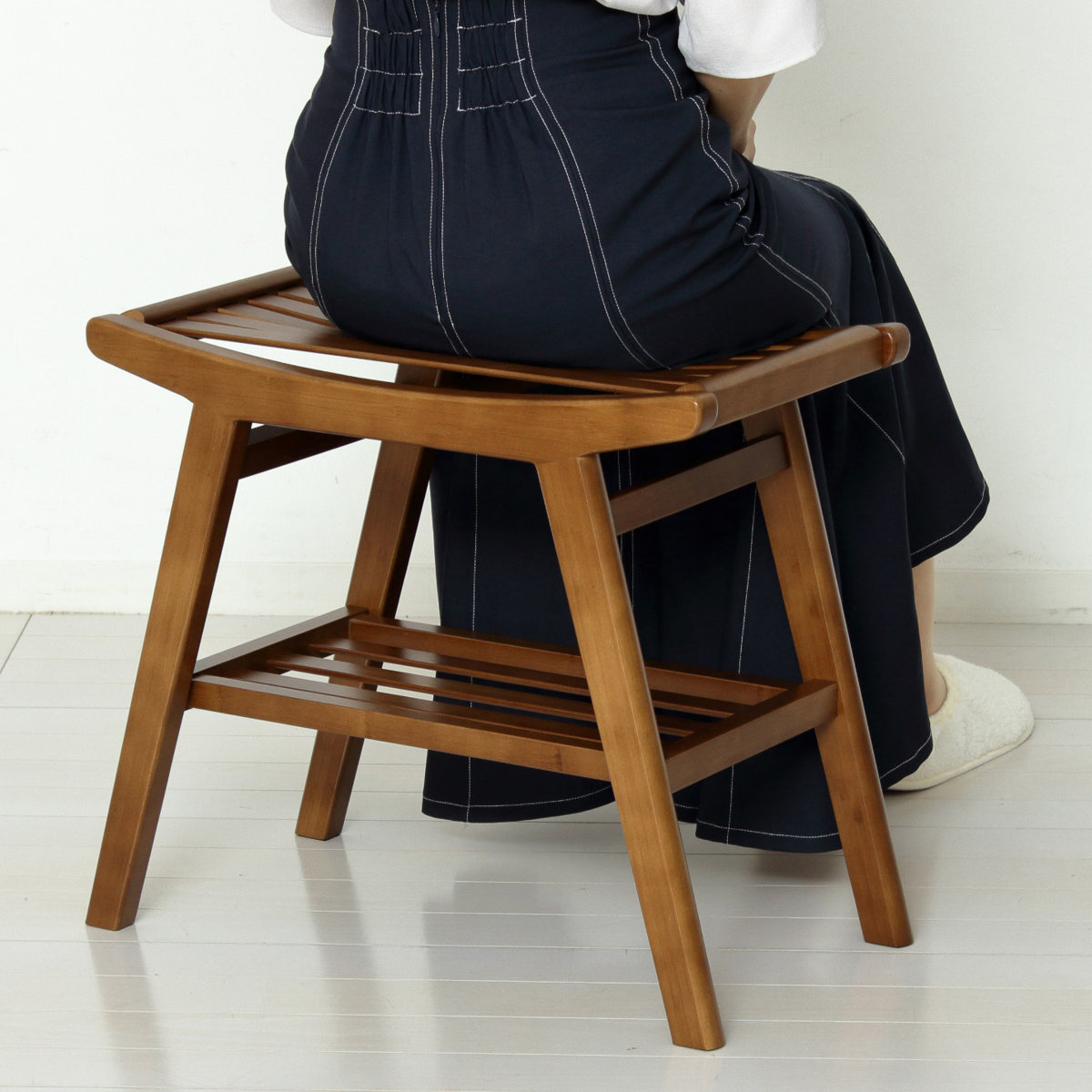 スツール 高さ44cm Bamboo （ 竹製 椅子 背もたれなし チェア