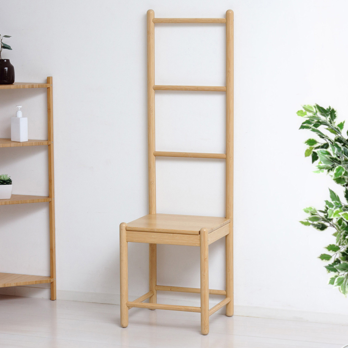 チェア 座面高42cm ディスプレイラック ラダーチェア Bamboo