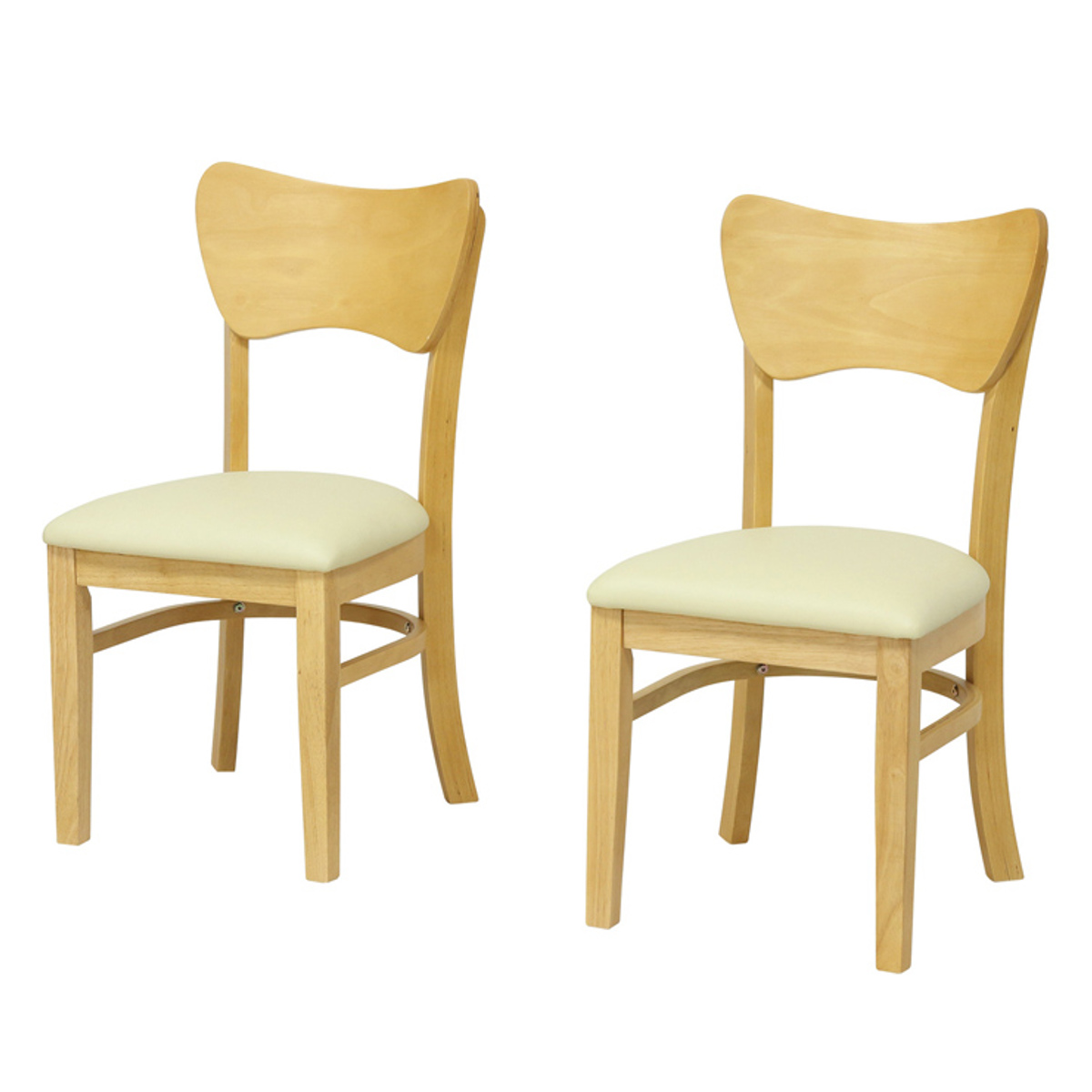 ダイニングチェア 2脚セット 座面高43.5cm フェブラ ( チェア ダイニング イス 椅子 食卓椅子 木製 天然木 肘なし 背もたれ レザー調 チェアー いす 食卓 リビング 木製椅子 リビングチェア ウレタン ) 【ブラウン】 ブラウン