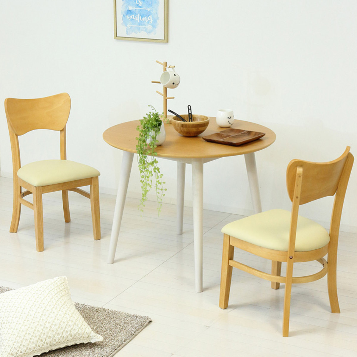 ダイニングチェア 2脚セット 座面高43.5cm フェブラ ( チェア ダイニング イス 椅子 食卓椅子 木製 天然木 肘なし 背もたれ レザー調 チェアー いす 食卓 リビング 木製椅子 リビングチェア ウレタン ) 【ブラウン】 ブラウン