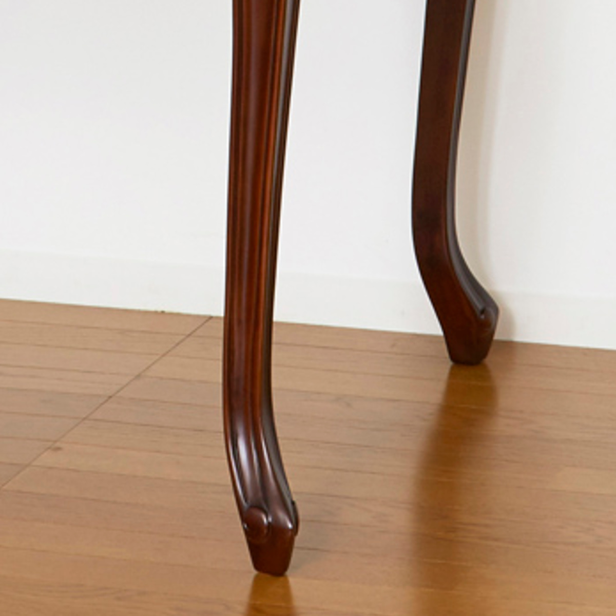 ダイニングテーブル 幅75cm コモ 引出付き 猫脚 ( テーブル 食卓テーブル 正方形 机 木製 天然木 ダイニング 食卓 アンティーク調 引き出し 収納付き リビングテーブル 作業台 木製テーブル ウッドテーブル マホガニー コンパクト ) 【ブラウン】 ブラウン