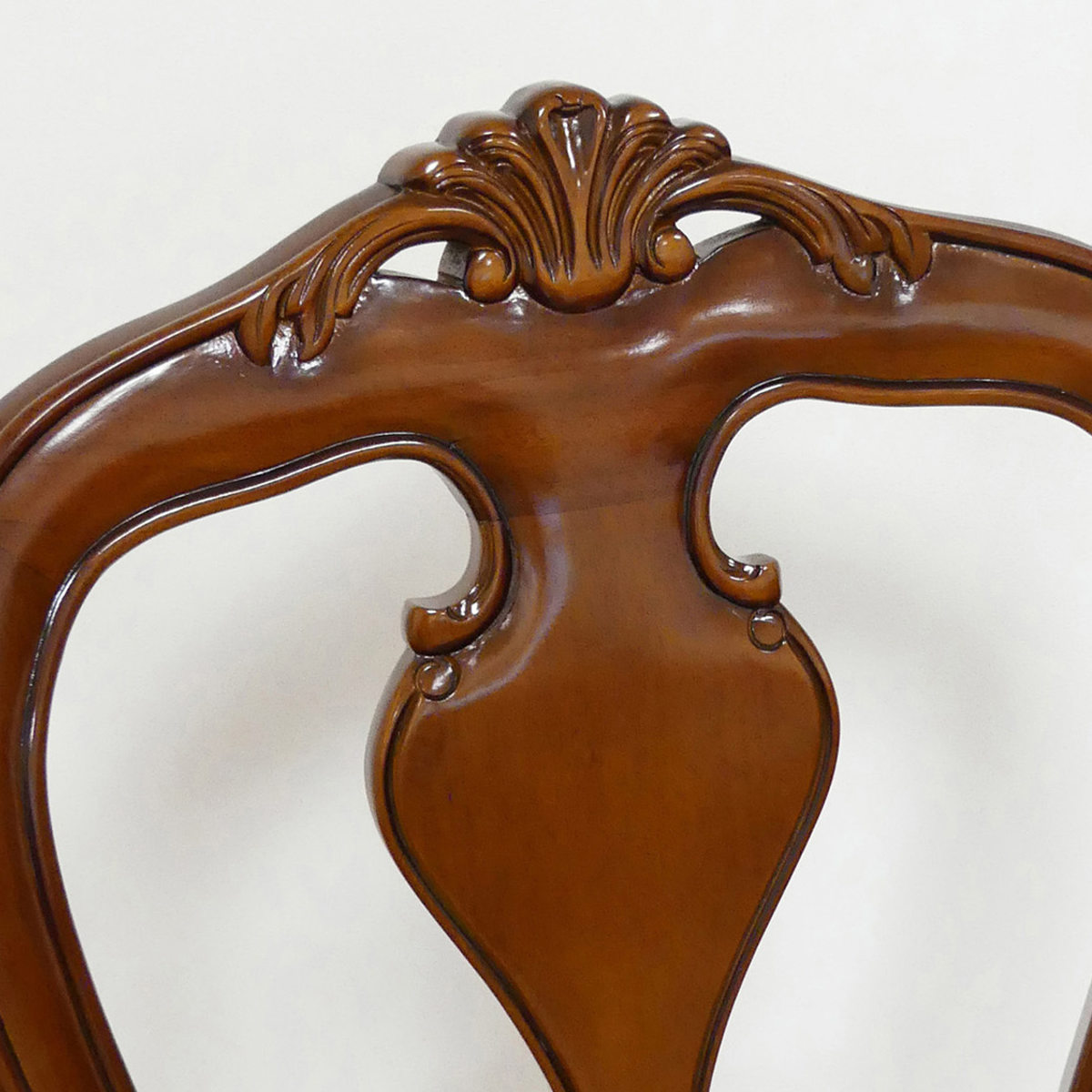 ダイニングチェア 座面高49cm 猫脚 ヴァーサ 完成品 ( チェア ダイニング イス 椅子 食卓椅子 木製 天然木 肘なし アンティーク調 座面 広い レザー調 チェアー いす 食卓 リビング 木製椅子 リビングチェア マホガニー )