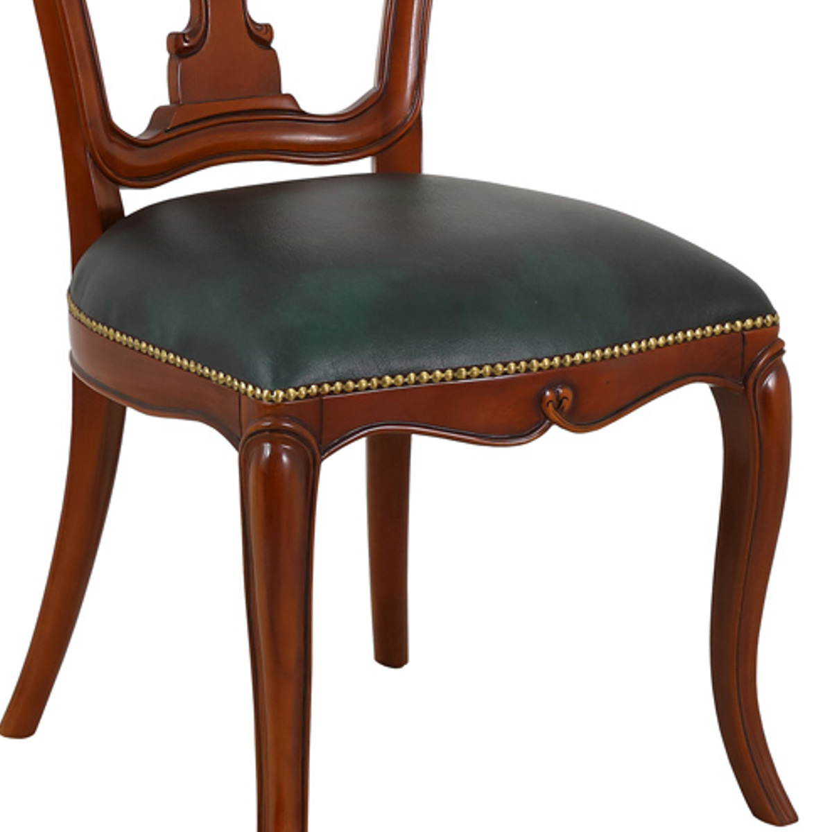 ダイニングチェア 座面高49cm 猫脚 ヴァーサ 完成品 ( チェア ダイニング イス 椅子 食卓椅子 木製 天然木 肘なし アンティーク調 座面 広い レザー調 チェアー いす 食卓 リビング 木製椅子 リビングチェア マホガニー )