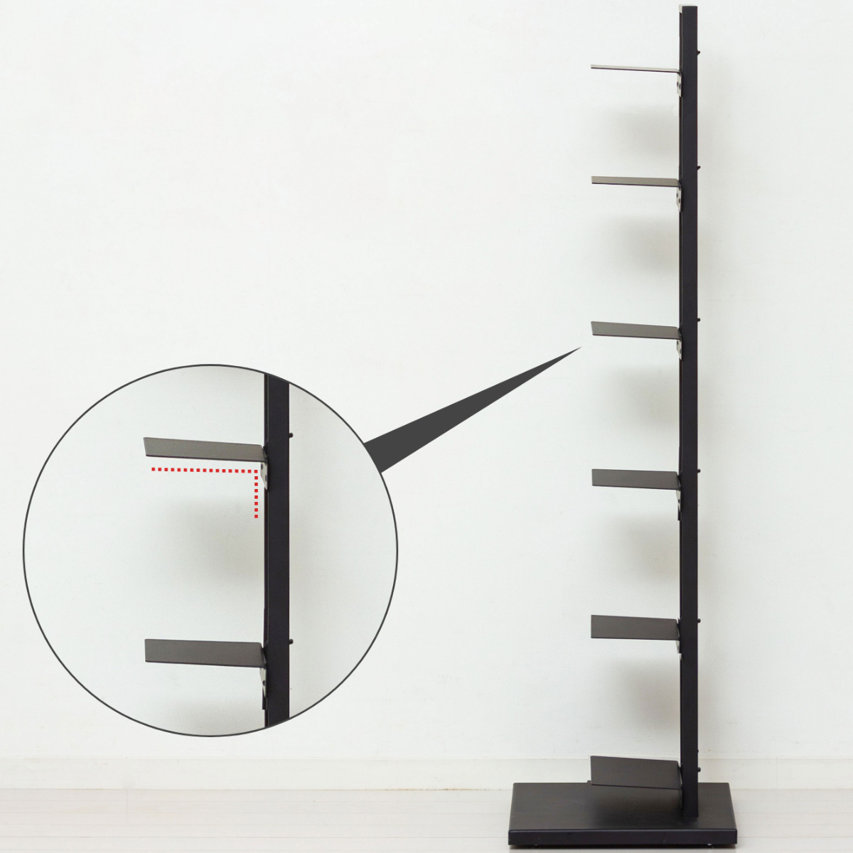 ブックタワー 幅30cm キャスター付き 高さ110cm 積読 つんどく ( マガジンラック ブックシェルフ 6段 本棚 ラック 収納 スリム スチール 可動棚 インテリア ディスプレイ 高さ調節 隠しキャスター ブラック グレー ) 【グレー】 グレー