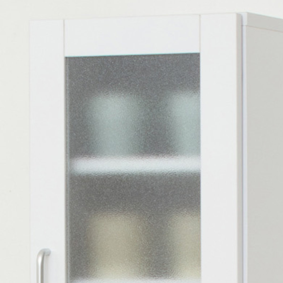 食器棚 幅30cm 高さ180cm メラミン すりガラス 背面化粧 ( カップボード キッチン 収納 可動棚 引出し 食器収納 スリム 隙間収納 ホワイト 転倒防止 家具 シンプル )