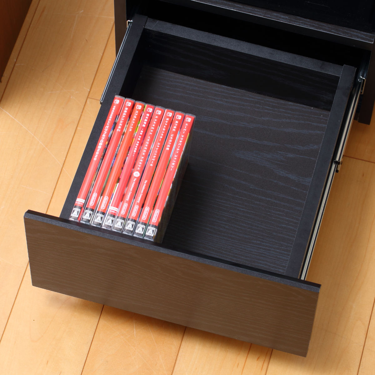 ゲーム機ラック 幅32cm スリム キャスター付き ( ゲーム機収納 ラック 棚 充電スタンド PS5対応 ゲームラック ゲーミング ゲーム機 ブラウン ブラック 引出し すき間 ) 【ブラウン】 ブラウン