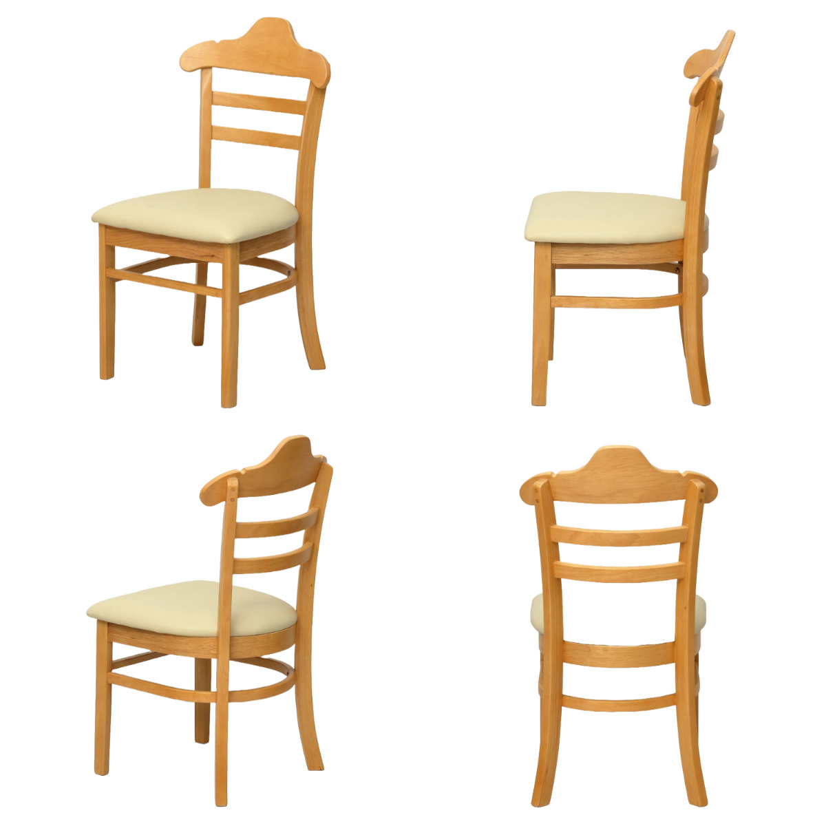 ダイニングチェア 座面高43cm 2脚セット ハング 木製 ( チェア ダイニング 天然木 イス 椅子 食卓椅子 肘なし アームレス 完成品 いす 食卓 リビング リビングチェア シンプル 木製チェア 座面 ウレタン 背もたれ ハンガー形状 ) 【ナチュラル】 ナチュラル