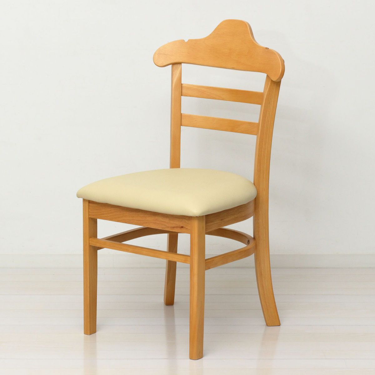 ダイニングチェア 座面高43cm 2脚セット ハング 木製 ( チェア ダイニング 天然木 イス 椅子 食卓椅子 肘なし アームレス 完成品 いす 食卓 リビング リビングチェア シンプル 木製チェア 座面 ウレタン 背もたれ ハンガー形状 ) 【ナチュラル】 ナチュラル