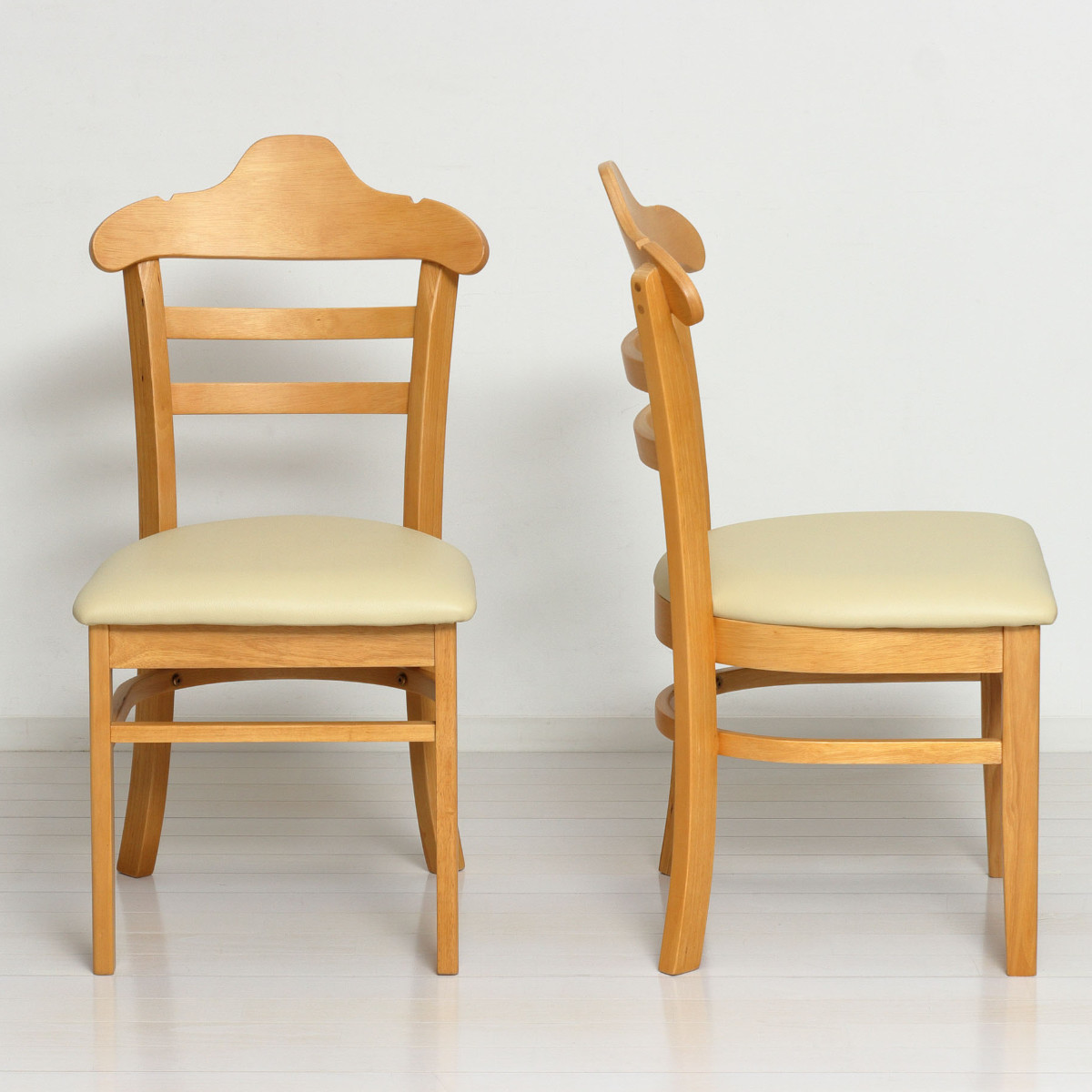 ダイニングチェア 座面高43cm 2脚セット ハング 木製 ( チェア ダイニング 天然木 イス 椅子 食卓椅子 肘なし アームレス 完成品 いす 食卓 リビング リビングチェア シンプル 木製チェア 座面 ウレタン 背もたれ ハンガー形状 ) 【ナチュラル】 ナチュラル