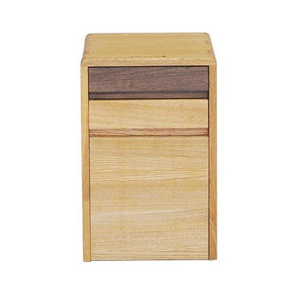 デスクワゴン 3段 無垢 キャスター付 幅35cm ( 開梱設置 木製 コンセント テーブル 勉強机 大人 天然木 収納 おしゃれ パソコンデスク PCデスク 作業机 オフィス家具 引き出し付 木目 ) 【ライトブラウン】 ライトブラウン