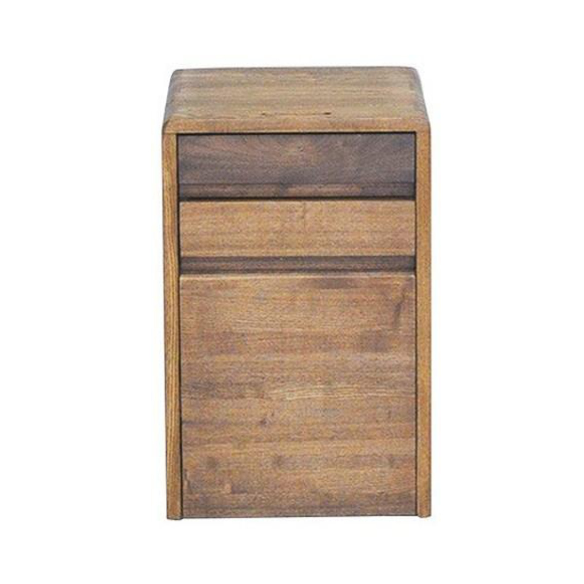 デスクワゴン 3段 無垢 キャスター付 幅35cm ( 開梱設置 木製 コンセント テーブル 勉強机 大人 天然木 収納 おしゃれ パソコンデスク PCデスク 作業机 オフィス家具 引き出し付 木目 ) 【ライトブラウン】 ライトブラウン