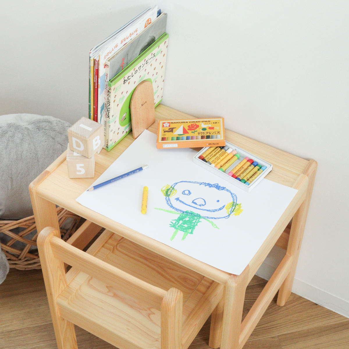 学習机 S 身長90cm向け TODDLER 木製 ひのき 日本製 ( 開梱設置 デスク 机 ヒノキ キッズデスク 天然木 完成品 サイドテーブル キッズテーブル 子供机 角丸 安心 転び止め ミニ 子供 子ども お絵描き 勉強 学習 キッズ家具 )