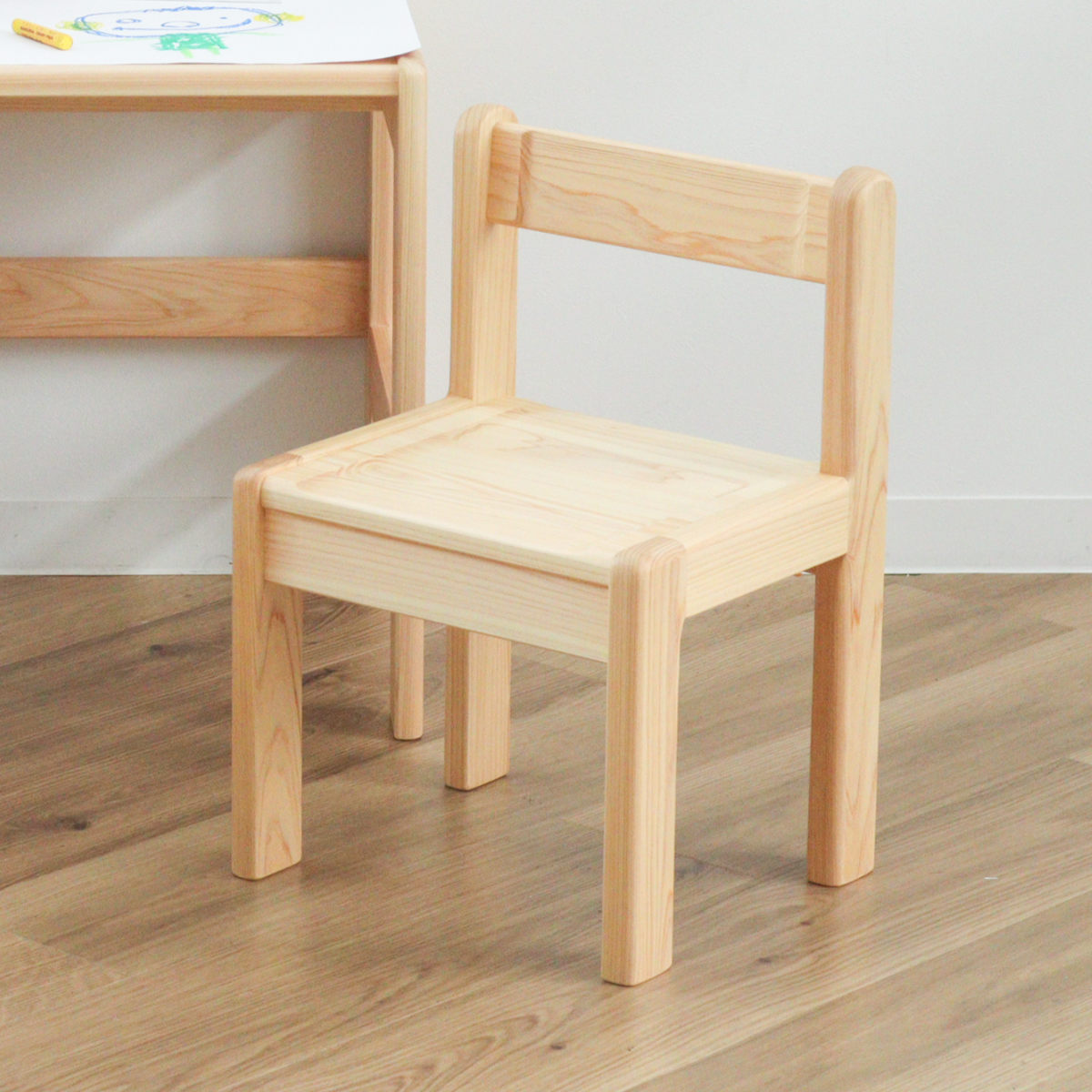 学習椅子 S 身長90cm向け TODDLER 木製 ひのき 日本製 ( 開梱設置 チェア イス 椅子 ヒノキ キッズチェア 天然木 完成品 軽量 ローチェア 子供椅子 角丸 安心 ミニ 子供 子ども お絵描き 勉強 学習 キッズ家具 背もたれ ) 【ピンク】 ピンク