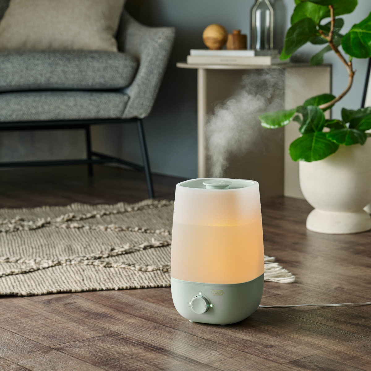 加湿器 2L アロマ加湿器 3段階調整可能 Toffy ( 超音波 ミスト 卓上 2リットル 上から給水 LEDライト付き 加湿 かわいい インテリア コンパクト エッセンシャルオイル アロマウォーター ACアダプター くすみカラー おしゃれ ) 【グレージュ】 グレージュ