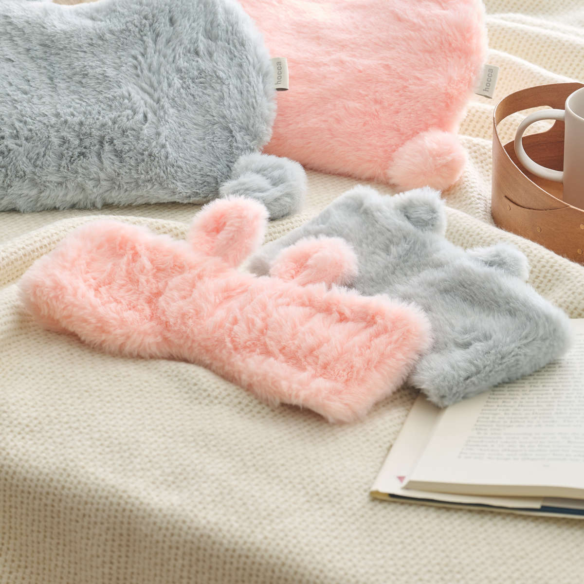 ホットアイマスク レンジですぐにホッカホカ ジェル湯たんぽ hocca アイマスク アニマル ( アイピロー ジェル 電子レンジ 再使用可 猫 くま うさぎ かわいい 繰り返し使用 温かい 簡単 プレゼント ギフト 温める 目元 耳 ) 【ネコ】 ネコ