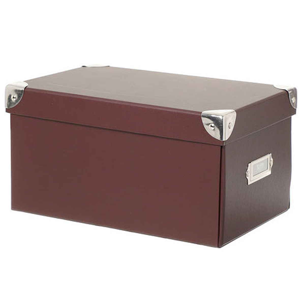 収納ボックス Toffy マジックボックス S ふた付き 幅15.5×奥行26×高さ13.5cm ( 収納 ボックス 箱 紙 紙製 パルプ フタ付き 小物収納 小物入れ ケース ストック 積み重ね 金属 金具付き 丈夫 折りたたみ 整理整頓 片付け ) 【ショコラブラウン】 ショコラブラウン