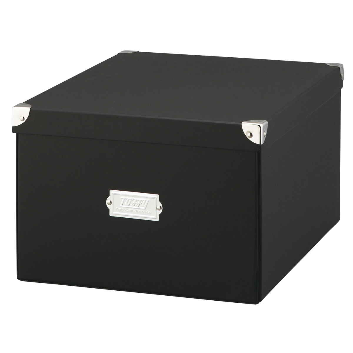 収納ボックス Toffy マジックボックス XL ふた付き 幅31×奥行40×高さ21cm ( 収納 ボックス 箱 紙 紙製 パルプ フタ付き 小物収納 小物入れ ケース ストック 積み重ね 金属 金具付き 丈夫 折りたたみ 整理整頓 片付け ) 【アッシュホワイト】 アッシュホワイト