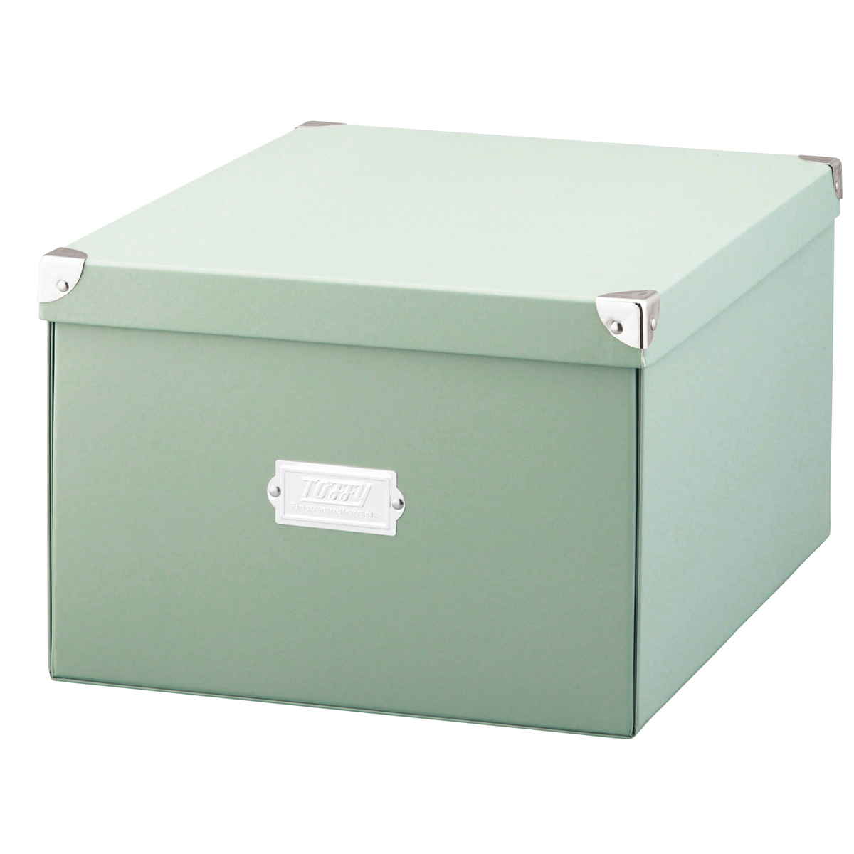 収納ボックス Toffy マジックボックス XL ふた付き 幅31×奥行40×高さ21cm ( 収納 ボックス 箱 紙 紙製 パルプ フタ付き 小物収納 小物入れ ケース ストック 積み重ね 金属 金具付き 丈夫 折りたたみ 整理整頓 片付け ) 【アッシュホワイト】 アッシュホワイト