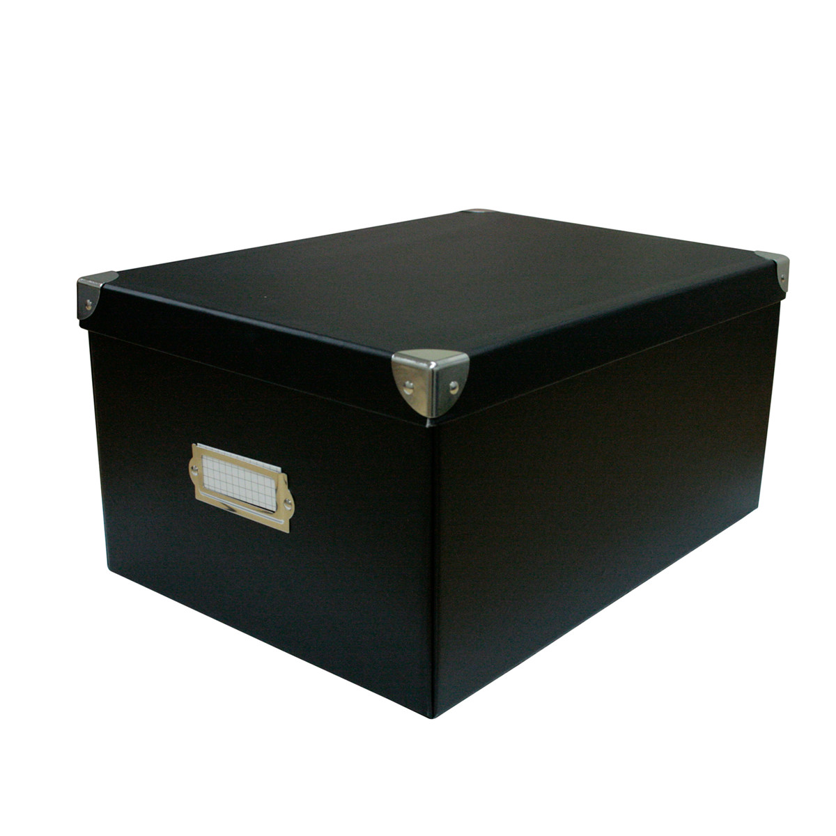 収納ボックス roomonize マジックボックス L ふた付き A4 幅27×奥行38×高さ18cm ( 収納 ボックス 箱 紙 紙製 パルプ フタ付き 小物収納 小物入れ ケース ストック 積み重ね 金属 金具付き 丈夫 折りたたみ 整理整頓 片付け ) 【グレー】 グレー