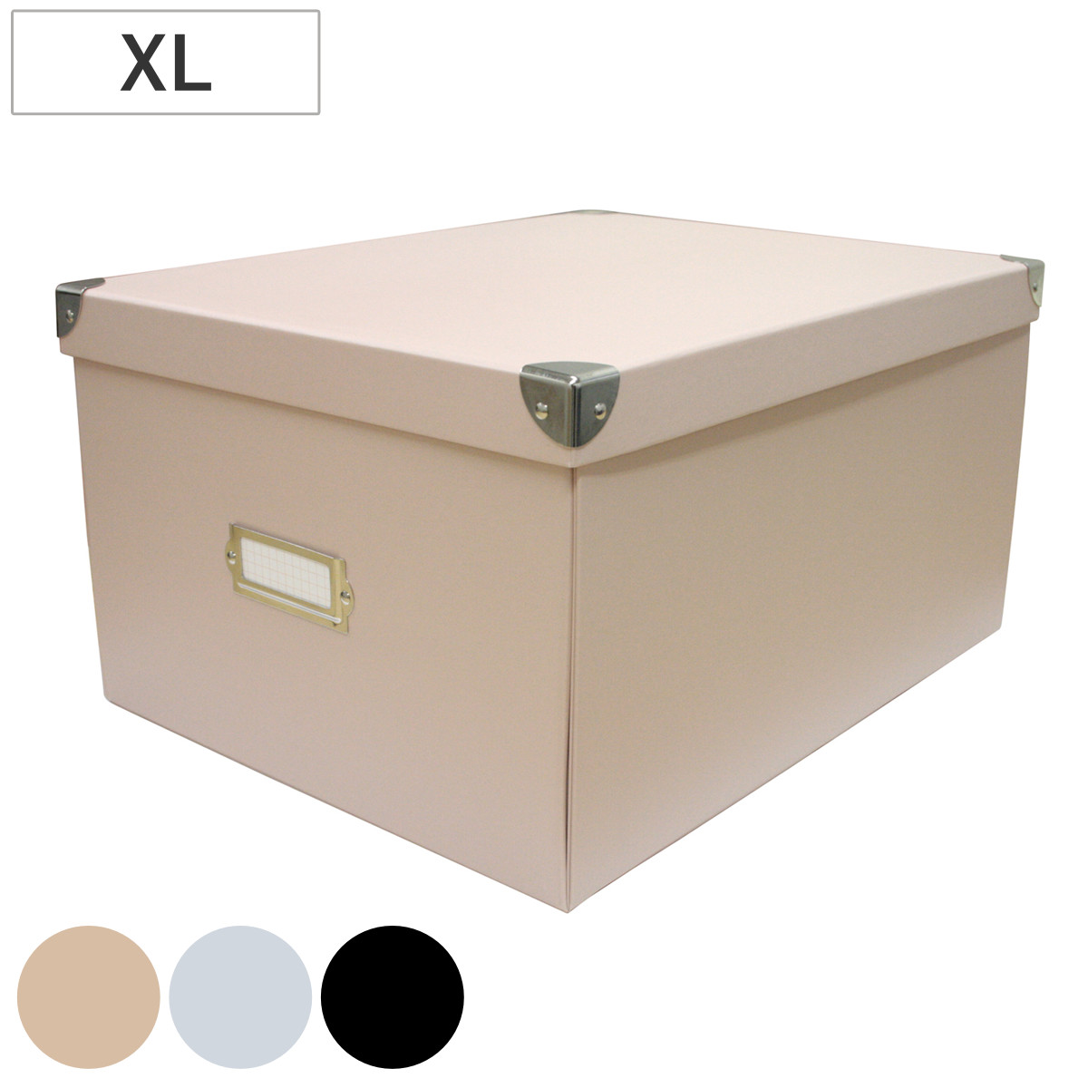 収納ボックス roomonize マジックボックス XL ふた付き 幅31×奥行40×高さ21cm ( 収納 ボックス 箱 紙 紙製 パルプ フタ付き 小物収納 小物入れ ケース ストック 積み重ね 金属 金具付き 丈夫 折りたたみ 整理整頓 片付け ) 【グレー】