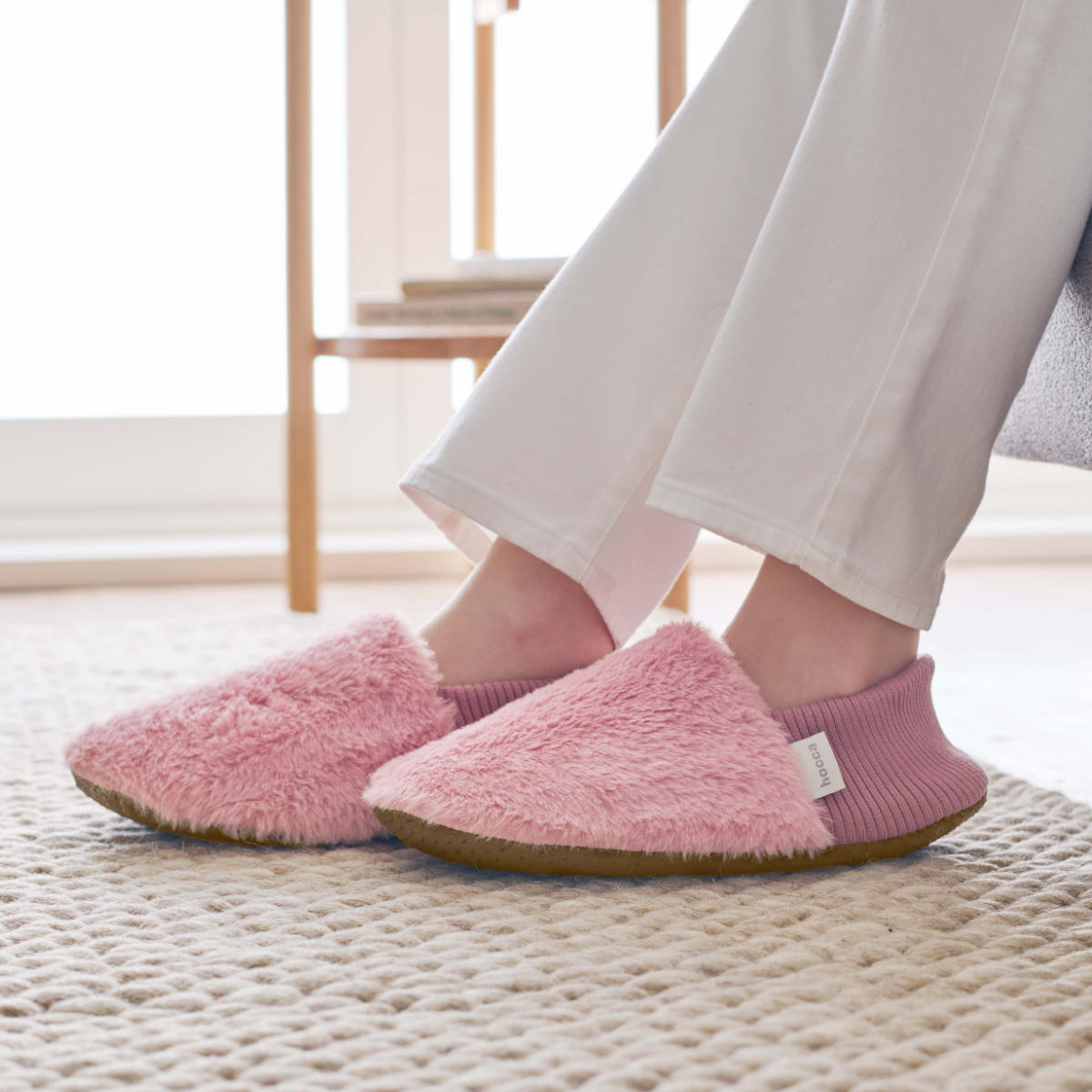 スリッパ レンジですぐにホッカホカ ジェル湯たんぽ hocca ポケット付きウォームスリッパ ( ルームシューズ レディース ふわふわ 電子レンジ カイロ 湯たんぽ付き 洗える 滑り止め 室内 暖かい 冬 ボア ファー かかと ) 【セージグリーン】 セージグリーン