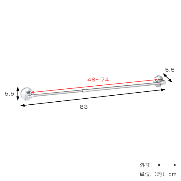 Dショッピング タオル掛け 伸縮 48 cm 吸盤 伸縮ステンタオル掛け レバー式吸盤 洗面所 壁 タオルバー タオルホルダー 吸盤タイプ 伸縮式 ステンレス タイル レバー 浴室 キッチン 洗濯機 タオル 強力吸盤 カテゴリ バス用品 その他の販売できる商品