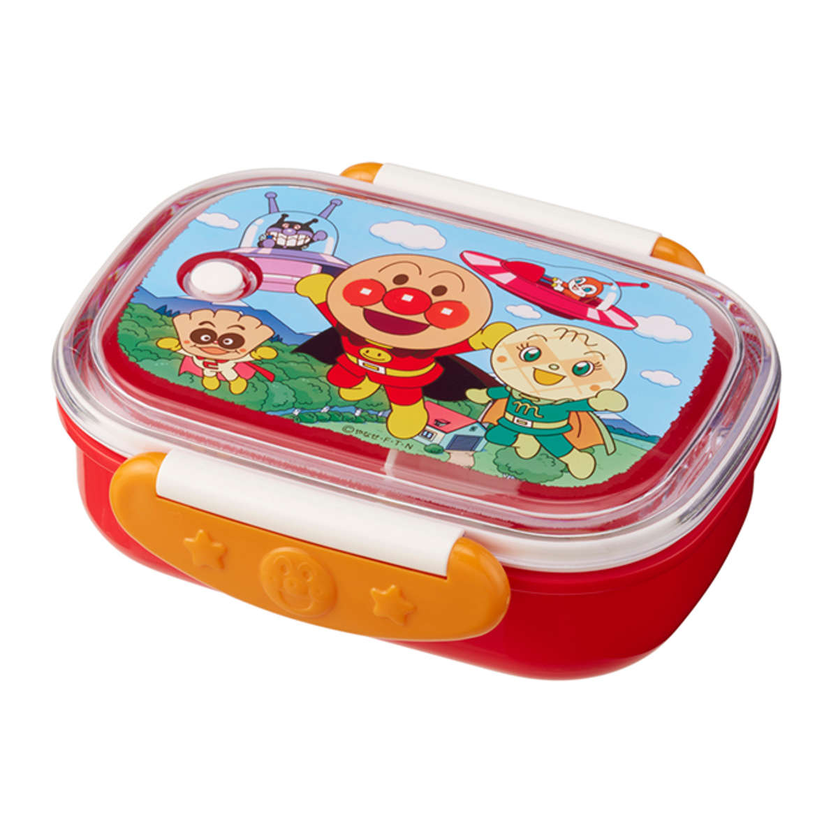 弁当箱 1段 280ml 抗菌ロック式弁当箱 アンパンマン ( お弁当箱 ランチボックス 食洗機対応 レンジ対応 一段 エア調節 日本製 仕切り付き 食洗機OK レンジOK お弁当 弁当 エア調節弁付き こども用 ) 【レッド】 レッド
