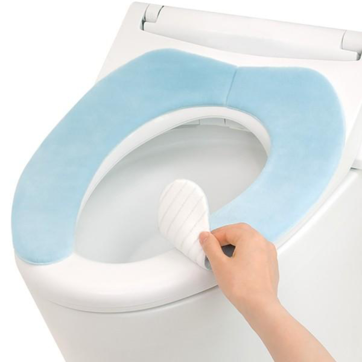 便座カバー 吸着便座シート ぴたQ ボア ( 便座シート 吸着シート 吸着便座 洗浄暖房型 O型 U型 トイレ 便座 カバー シート 吸着 貼る 洗える ふわふわ 無地 シンプル 節電 トイレ用品 トイレタリー トイレグッズ ) 【ピンク】 ピンク