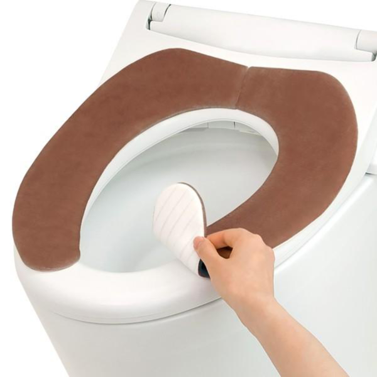 便座カバー 吸着便座シート ぴたQ ボア ( 便座シート 吸着シート 吸着便座 洗浄暖房型 O型 U型 トイレ 便座 カバー シート 吸着 貼る 洗える ふわふわ 無地 シンプル 節電 トイレ用品 トイレタリー トイレグッズ ) 【ピンク】 ピンク
