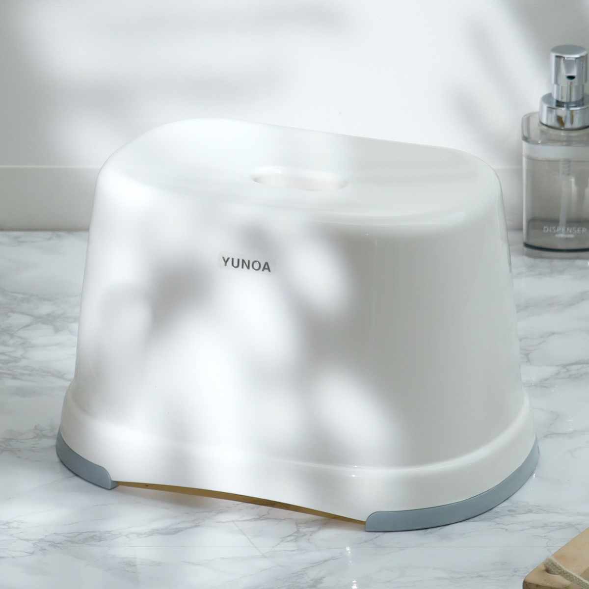 風呂イス バスチェア YUNOA 高さ21cm 防カビ ・ 抗菌 ニューホワイト ( 風呂椅子 風呂いす バスチェアー お風呂椅子 お風呂イス シャワーチェア カビ防止 銀イオン滑り止め すべり止め 軽量 白 シンプル 高さ 21cm 21 )