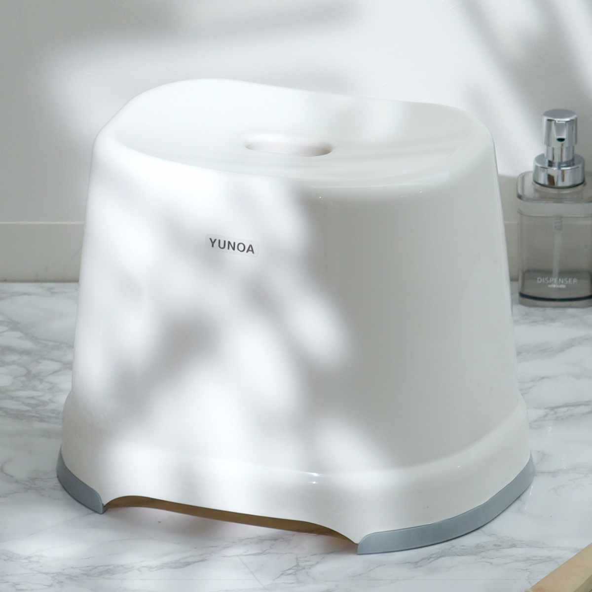 風呂イス バスチェア YUNOA 高さ28cm 防カビ ・ 抗菌 ニューホワイト ( 風呂椅子 風呂いす バスチェアー お風呂椅子 お風呂イス シャワーチェア カビ防止 銀イオン滑り止め すべり止め 軽量 白 シンプル 高さ 28cm 28 )